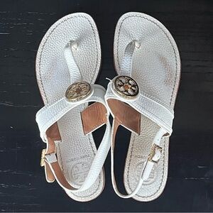 Tory Burch Selma Slingback Sandals White Womens Size 8